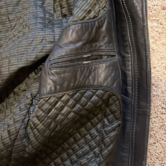 Clairborne Lamb Black Leather Bomber Jacket Men's L - Picture 16 of 16